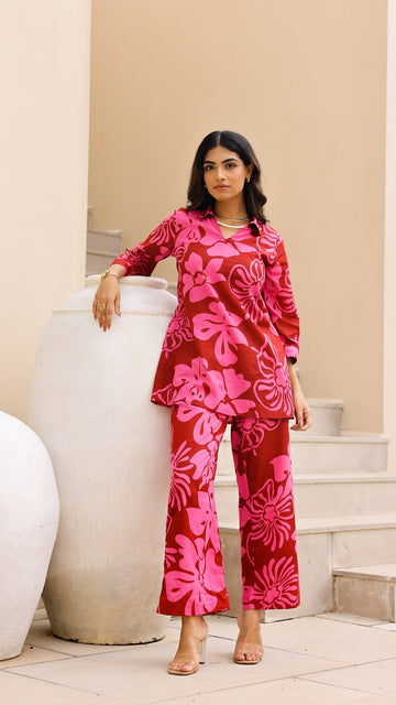 Ruby Red Floral Co-ord Set
