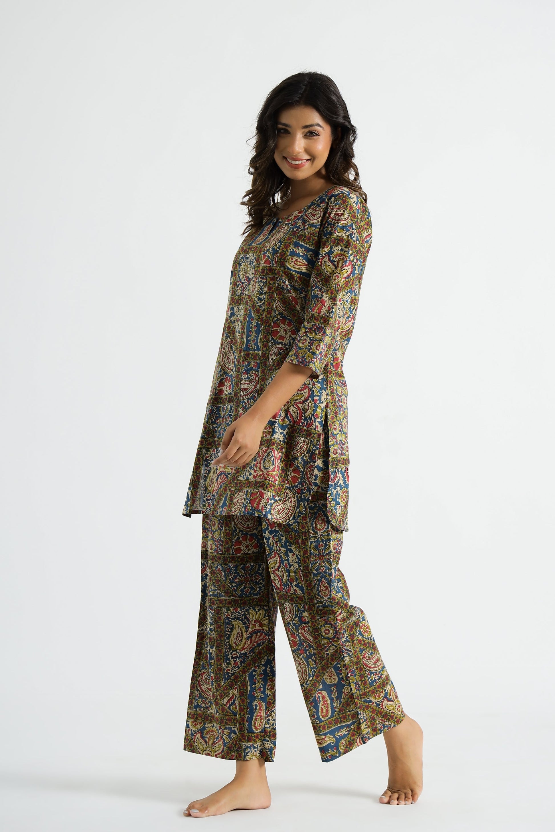 Paisley Print Cotton Co-ord Set - Top & Trousers | Co-Ord Set | Shop stylish women's clothing online at Label Flavia |