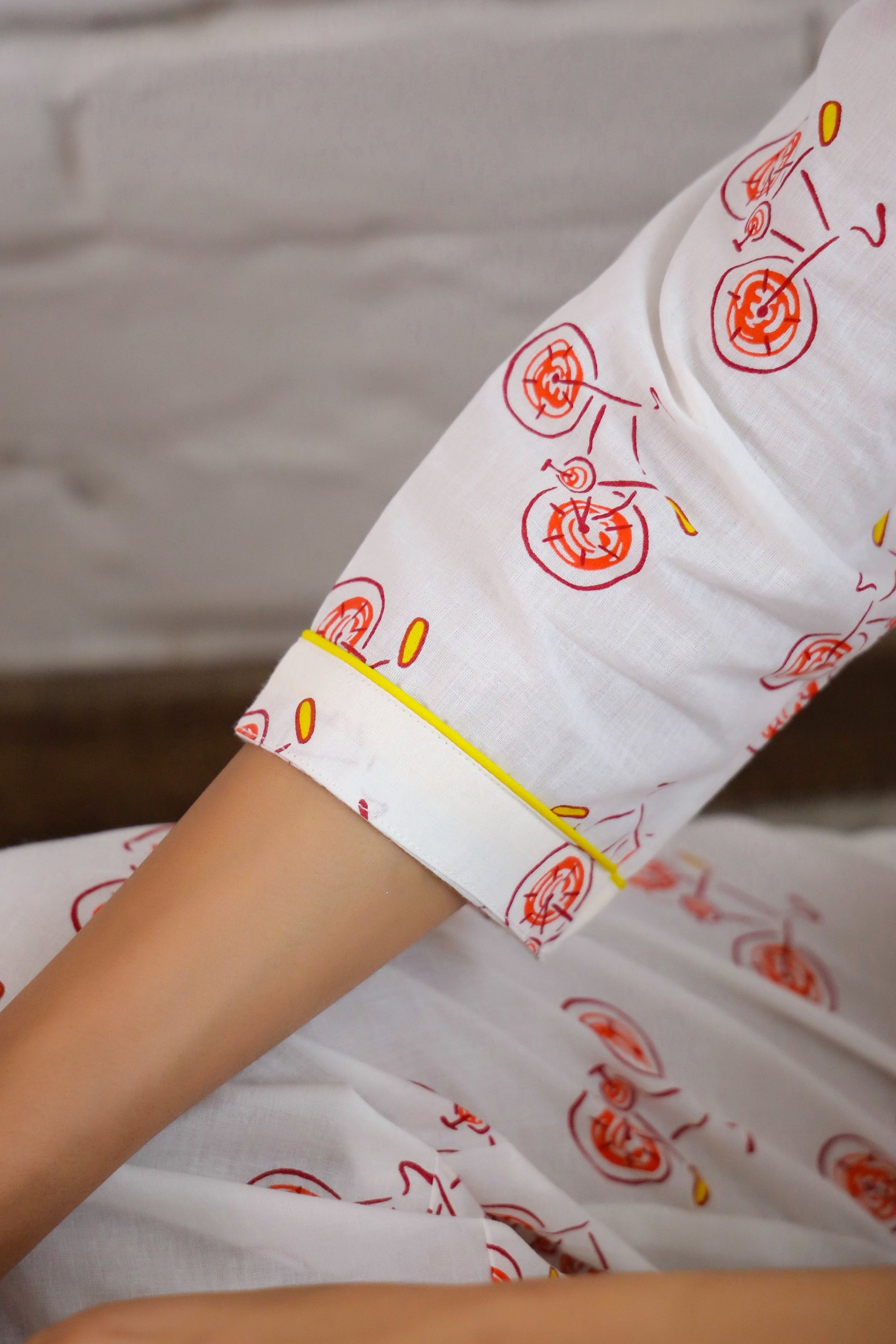 Cycle Printed Cotton Night Suit | Co-Ord Set | Shop stylish women's clothing online at Label Flavia |