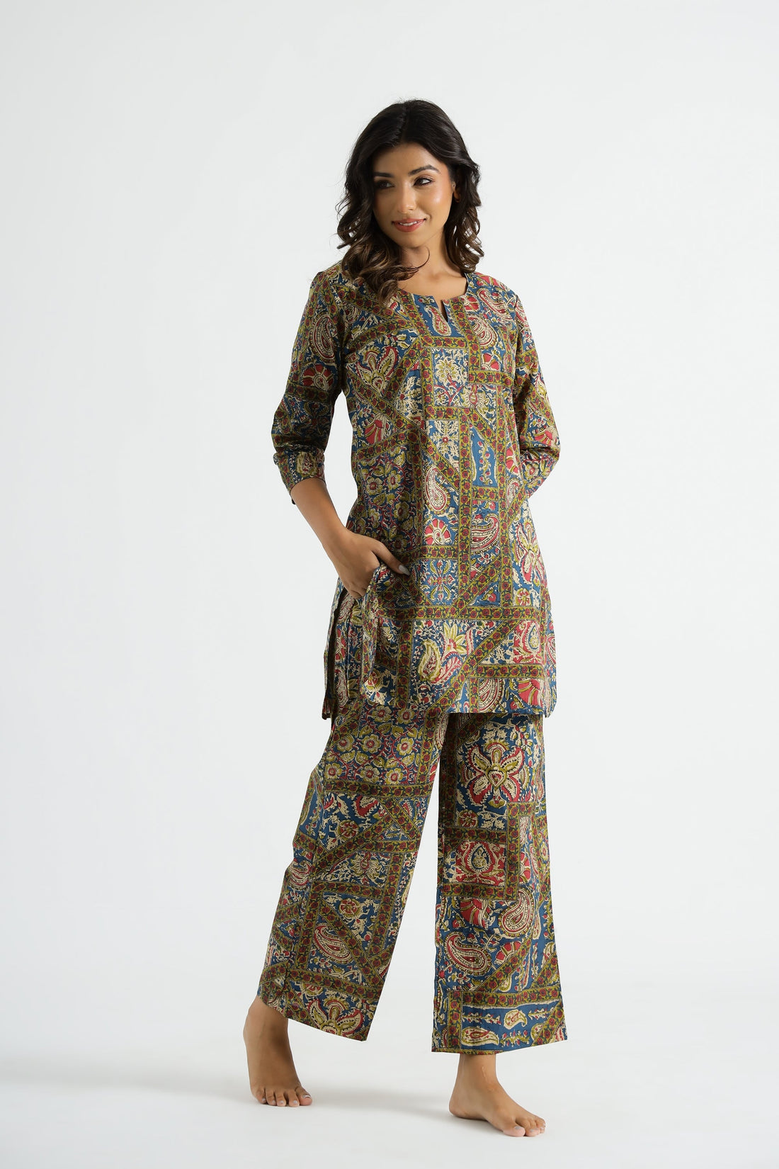Paisley Print Cotton Co-ord Set - Top & Trousers | Co-Ord Set | Shop stylish women's clothing online at Label Flavia |