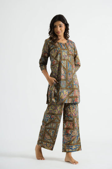 Paisley Print Cotton Co-ord Set - Top & Trousers | Co-Ord Set | Shop stylish women's clothing online at Label Flavia |