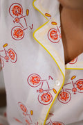 Cycle Printed Cotton Night Suit | Co-Ord Set | Shop stylish women's clothing online at Label Flavia |