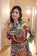 Vibrant Abstract Print Co-ord Set - Bold & Artistic Nightwear | Co-Ord Set | Shop stylish women's clothing online at Label Flavia |