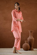 Orange Stripes Cotton Coord Set | Co-Ord Set | Shop stylish women's clothing online at Label Flavia |