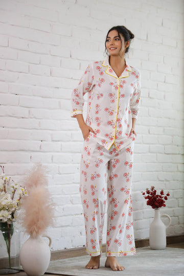 Cycle Printed Cotton Night Suit | Co-Ord Set | Shop stylish women's clothing online at Label Flavia |