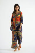 Multicolor Paisley Cotton Co-ord Set - Top & Trousers | Co-Ord Set | Shop stylish women's clothing online at Label Flavia |