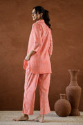 Orange Stripes Cotton Coord Set | Co-Ord Set | Shop stylish women's clothing online at Label Flavia |
