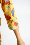 Yellow Bird Print Cotton Co-ord Set - Top & Trousers | Co-Ord Set | Shop stylish women's clothing online at Label Flavia |