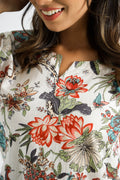White Multi color Jungle Organic Printed Pure Cotton Loungewear Set | | Shop stylish women's clothing online at Label Flavia |