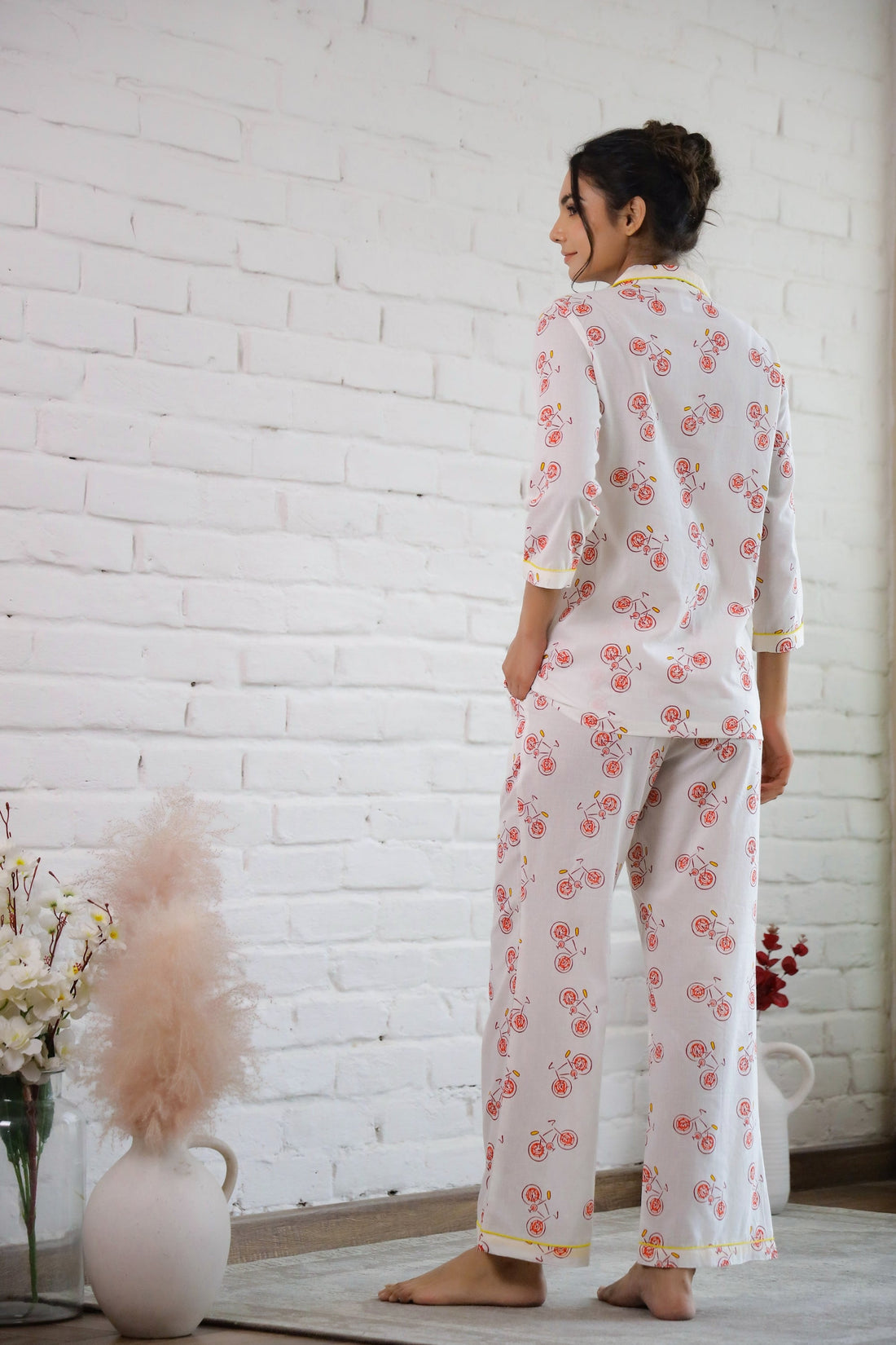 Cycle Printed Cotton Night Suit | Co-Ord Set | Shop stylish women's clothing online at Label Flavia |