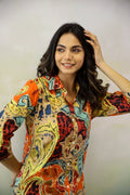 Rust Abstract Cotton Coord Set | Co-Ord Set | Shop stylish women's clothing online at Label Flavia |