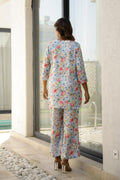 Floral Cotton Satin Pajama Set - Soft & Stylish Nightwear for Women | Co-Ord Set | Shop stylish women's clothing online at Label Flavia |