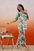 Green Tropical Printed Cotton Co-ord Set - Jungle Style | Co-Ord Set | Shop stylish women's clothing online at Label Flavia |