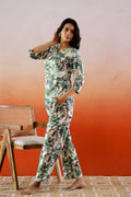 Green Tropical Printed Cotton Co-ord Set - Jungle Style | Co-Ord Set | Shop stylish women's clothing online at Label Flavia |