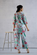 Teal Bird Multicolor Co-ord Set | Co-Ord Set | Shop stylish women's clothing online at Label Flavia |