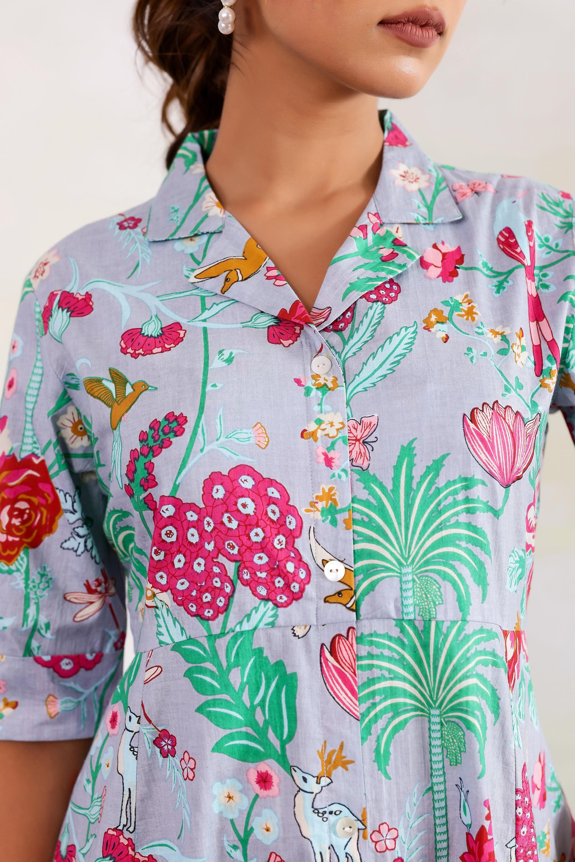 Cotton Printed Dress | A-Line Dress | Shop stylish women's clothing online at Label Flavia |