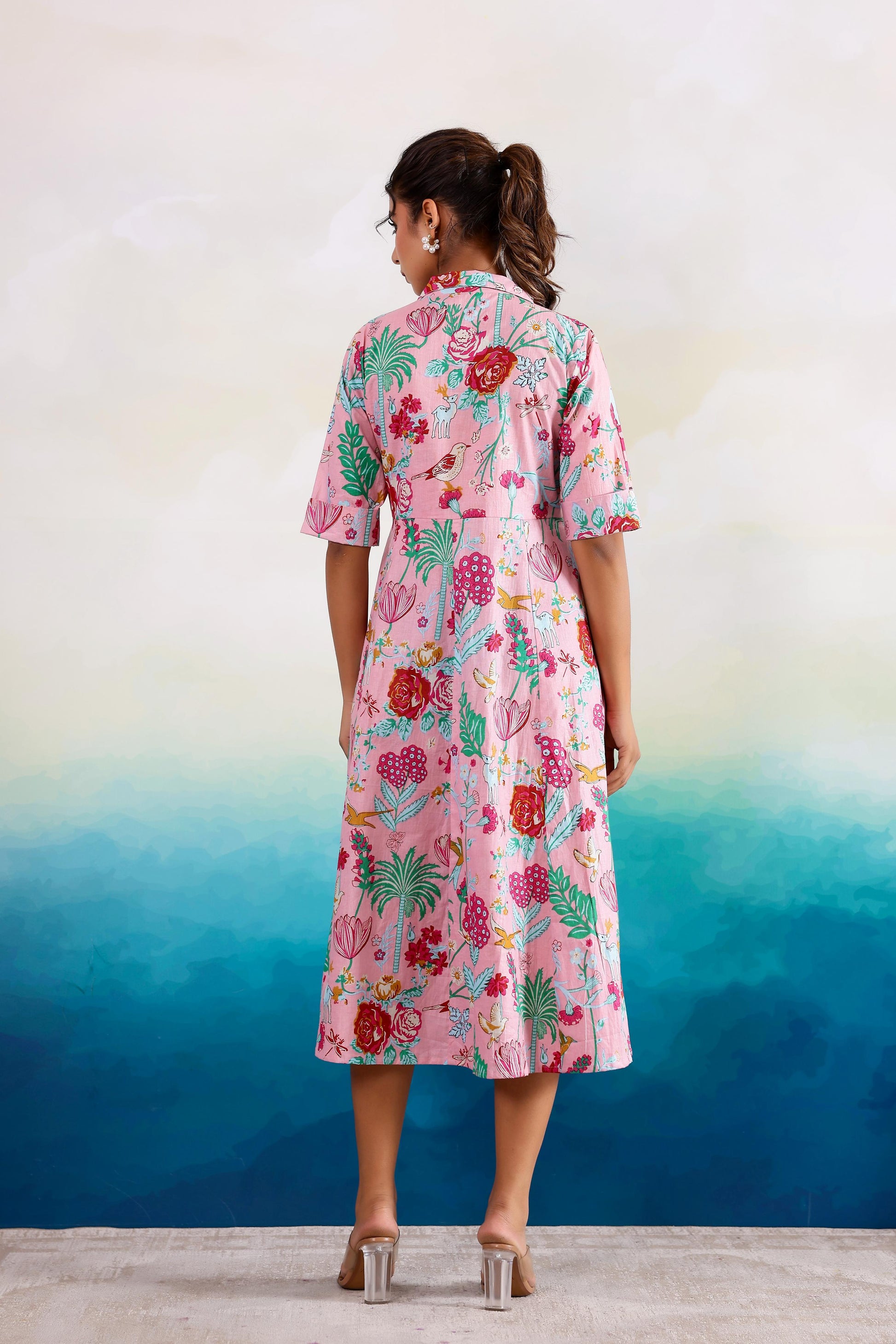 Cotton Printed Dress | A-Line Dress | Shop stylish women's clothing online at Label Flavia |