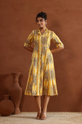 Yellow Tiger Cotton Dress | | Shop stylish women's clothing online at Label Flavia |