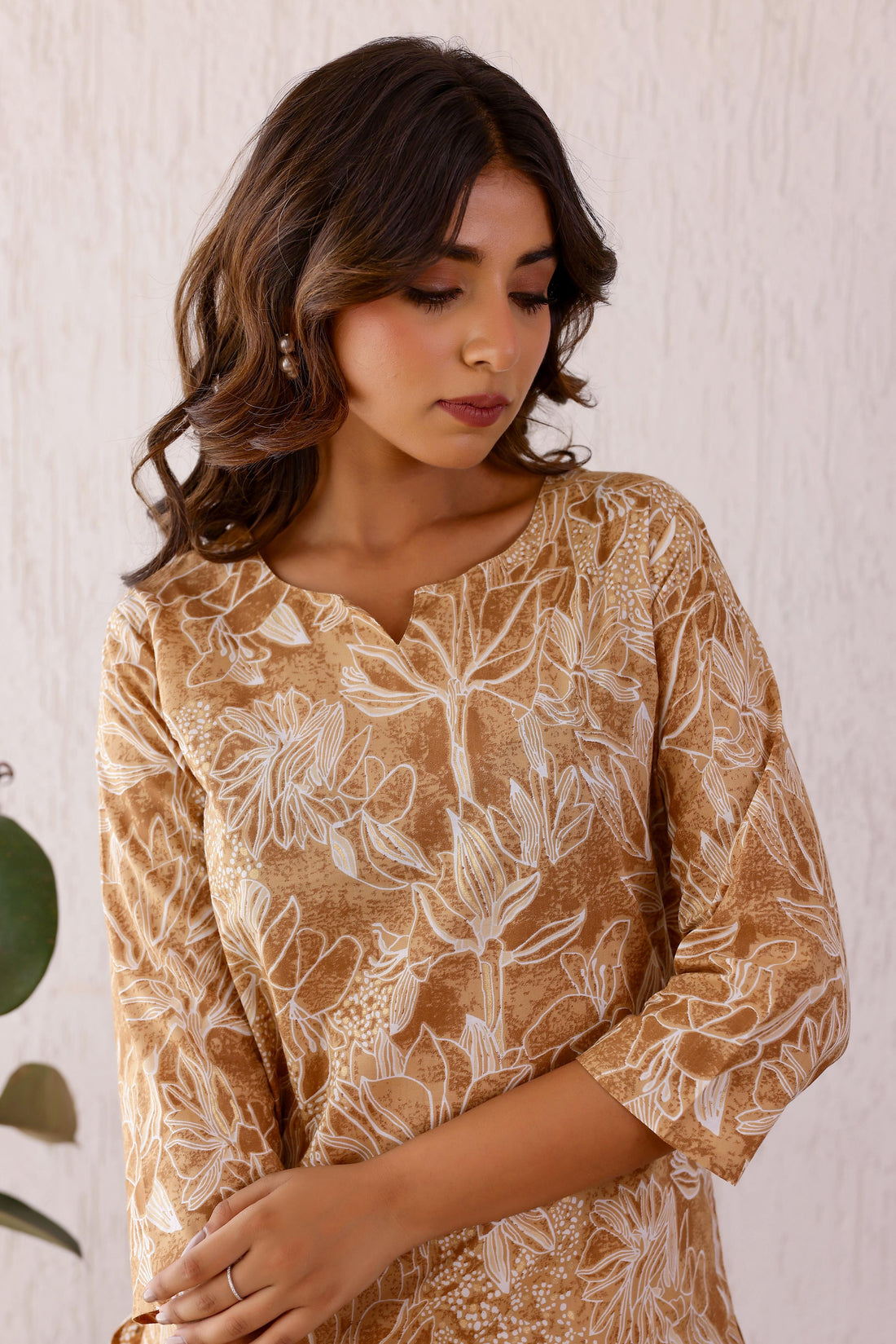 Brown Julee Cotton Printed Co-ord Set | Co-Ord Set | Shop stylish women's clothing online at Label Flavia |