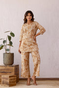 Brown Julee Cotton Printed Co-ord Set | Co-Ord Set | Shop stylish women's clothing online at Label Flavia |