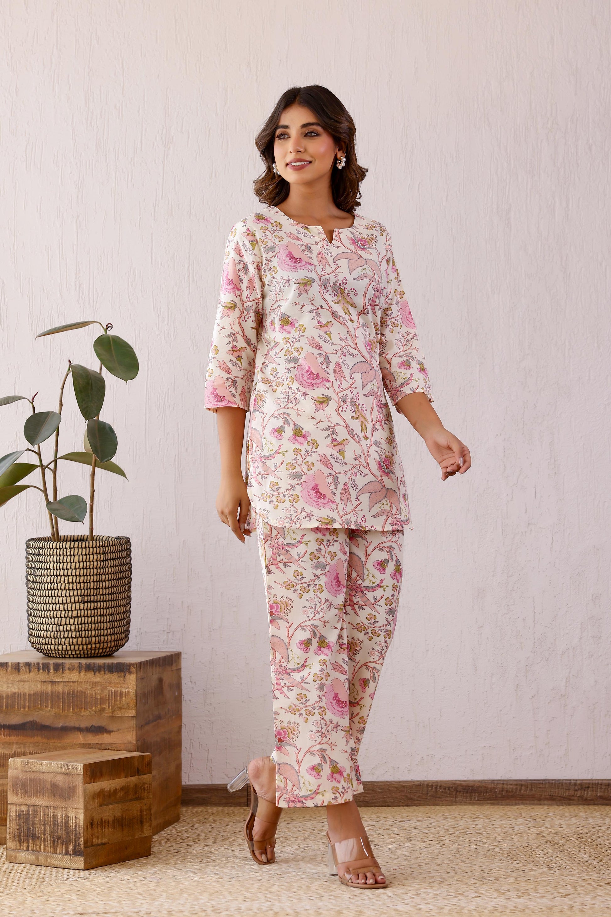 Yanaa Cotton Printed Co-ord Set | Co-Ord Set | Shop stylish women's clothing online at Label Flavia |