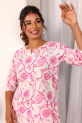 Pink Floral Co-ord Set - Fresh and Feminine Cotton Ensemble | Co-Ord Set | Shop stylish women's clothing online at Label Flavia |