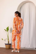 Orange Abstract Co-ord Set - Vibrant Cotton Style | Co-Ord Set | Shop stylish women's clothing online at Label Flavia |