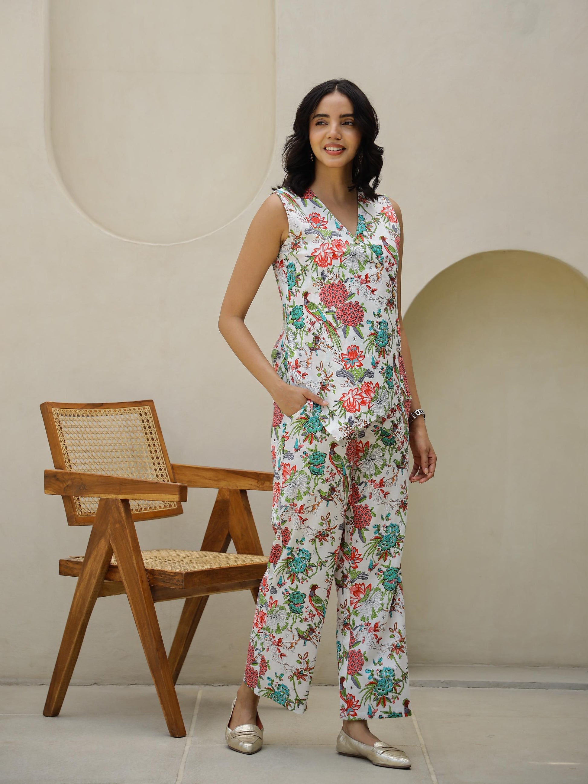 Multi botanic corset coord set | Co-Ord Set | Shop stylish women's clothing online at Label Flavia |