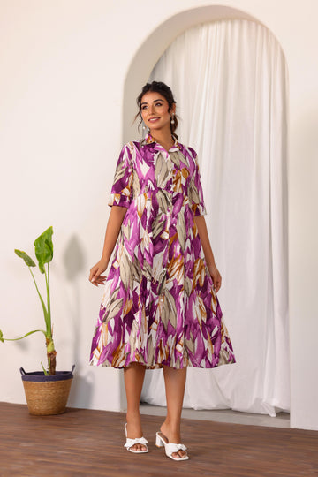 Cotton Printed Dress | A-Line Dress | Shop stylish women's clothing online at Label Flavia |