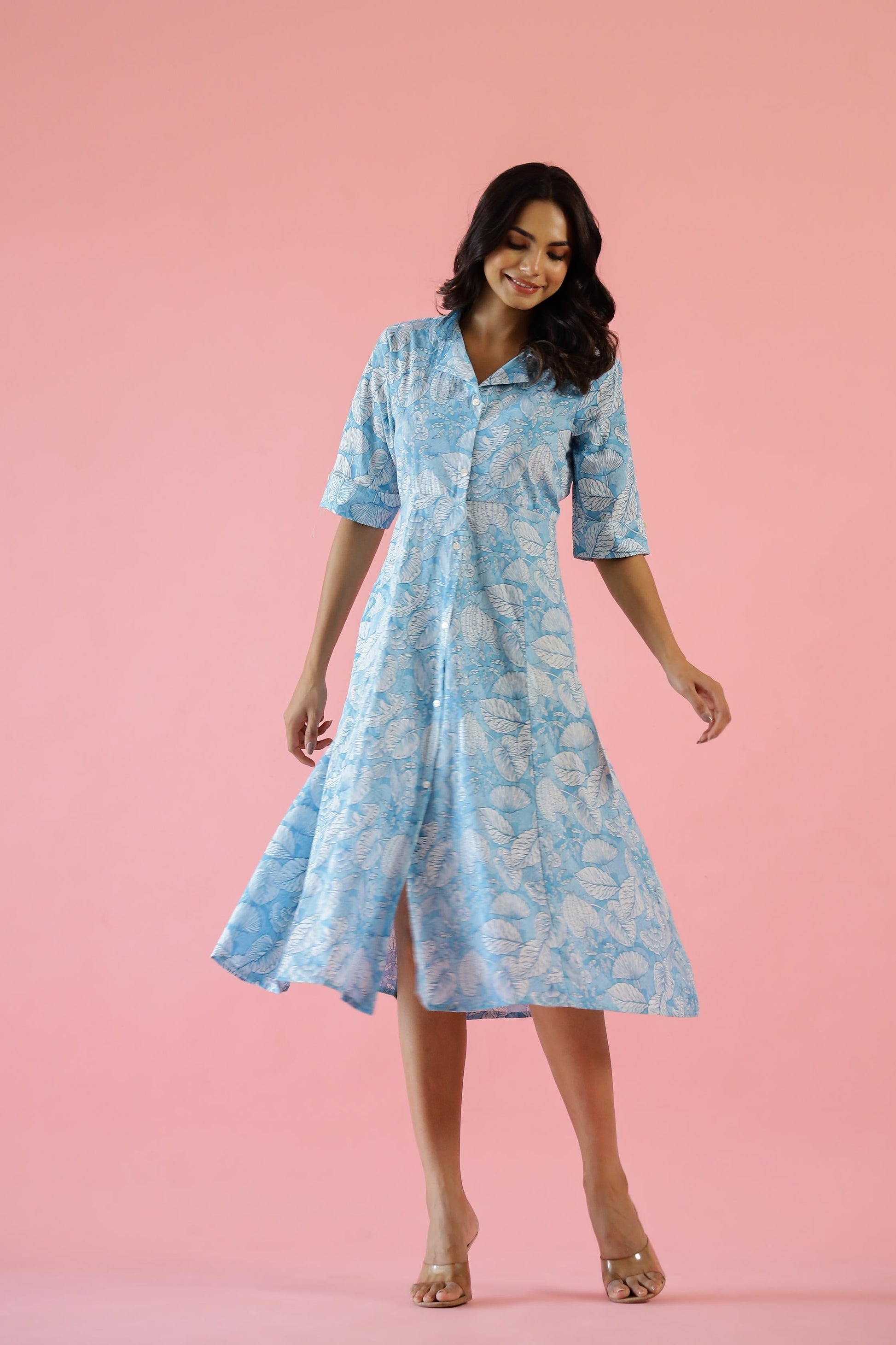 Cotton Printed Dress | A-Line Dress | Shop stylish women's clothing online at Label Flavia |