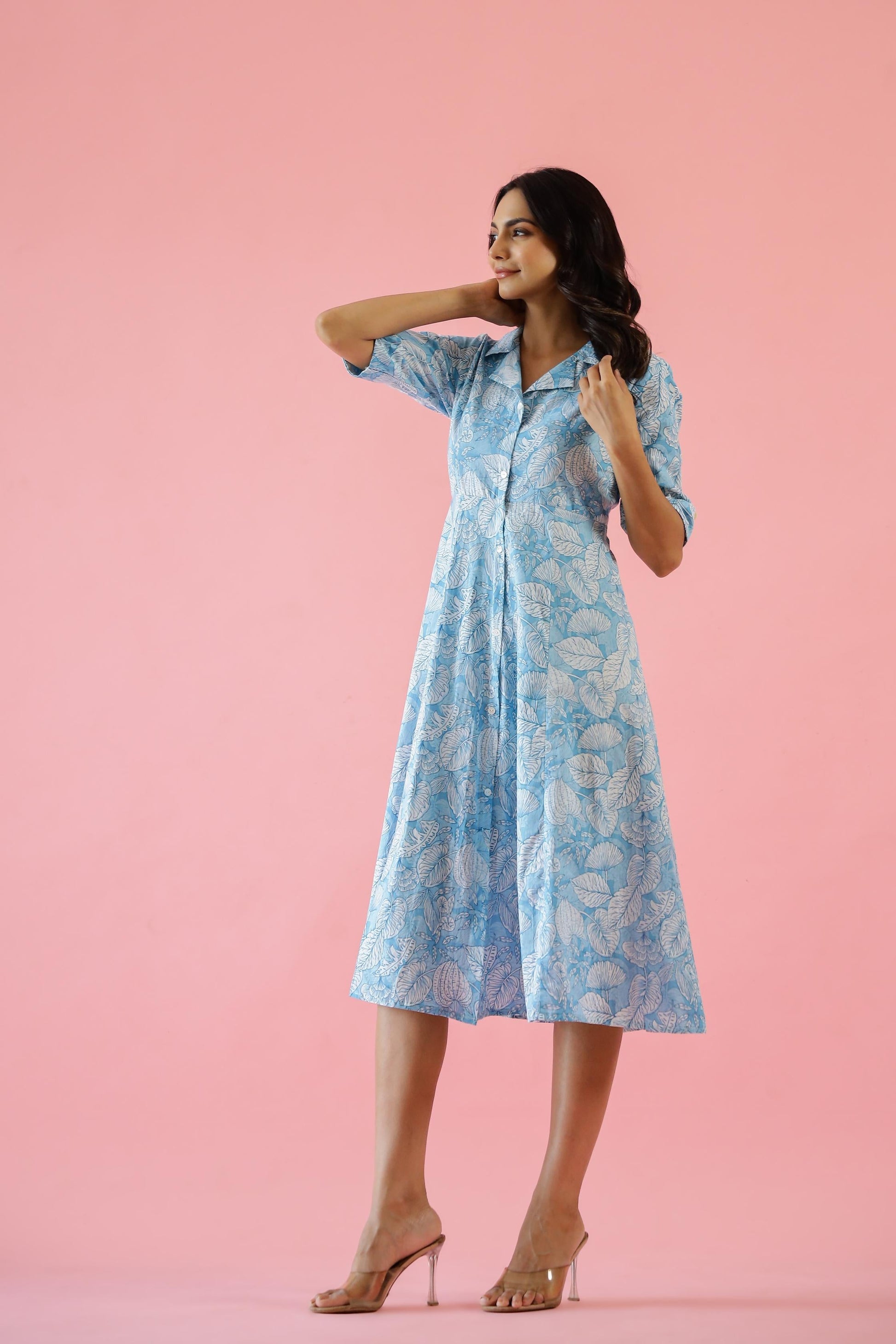 Cotton Printed Dress | A-Line Dress | Shop stylish women's clothing online at Label Flavia |