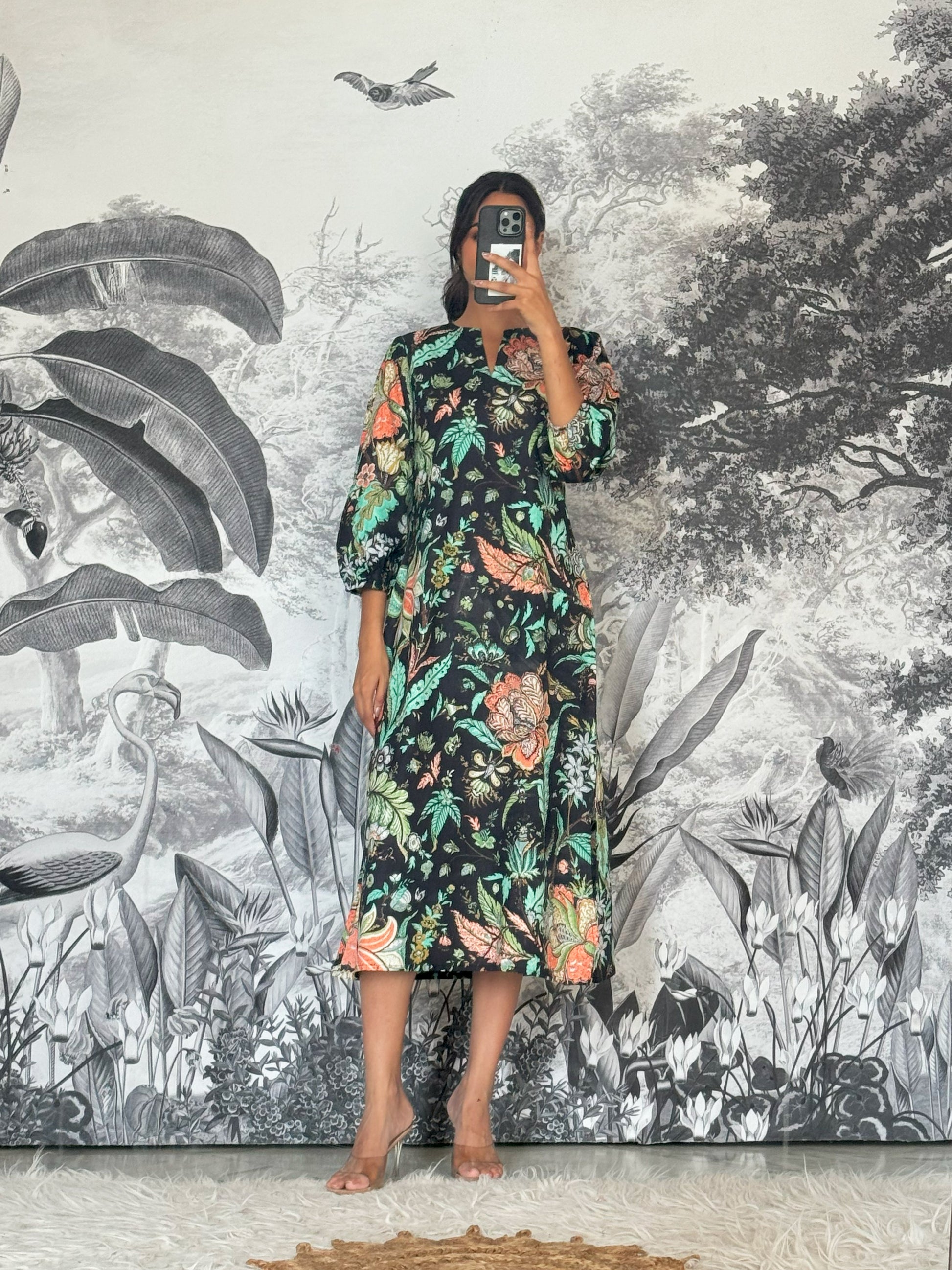 Cotton Printed Dress | A-Line Dress | Shop stylish women's clothing online at Label Flavia |