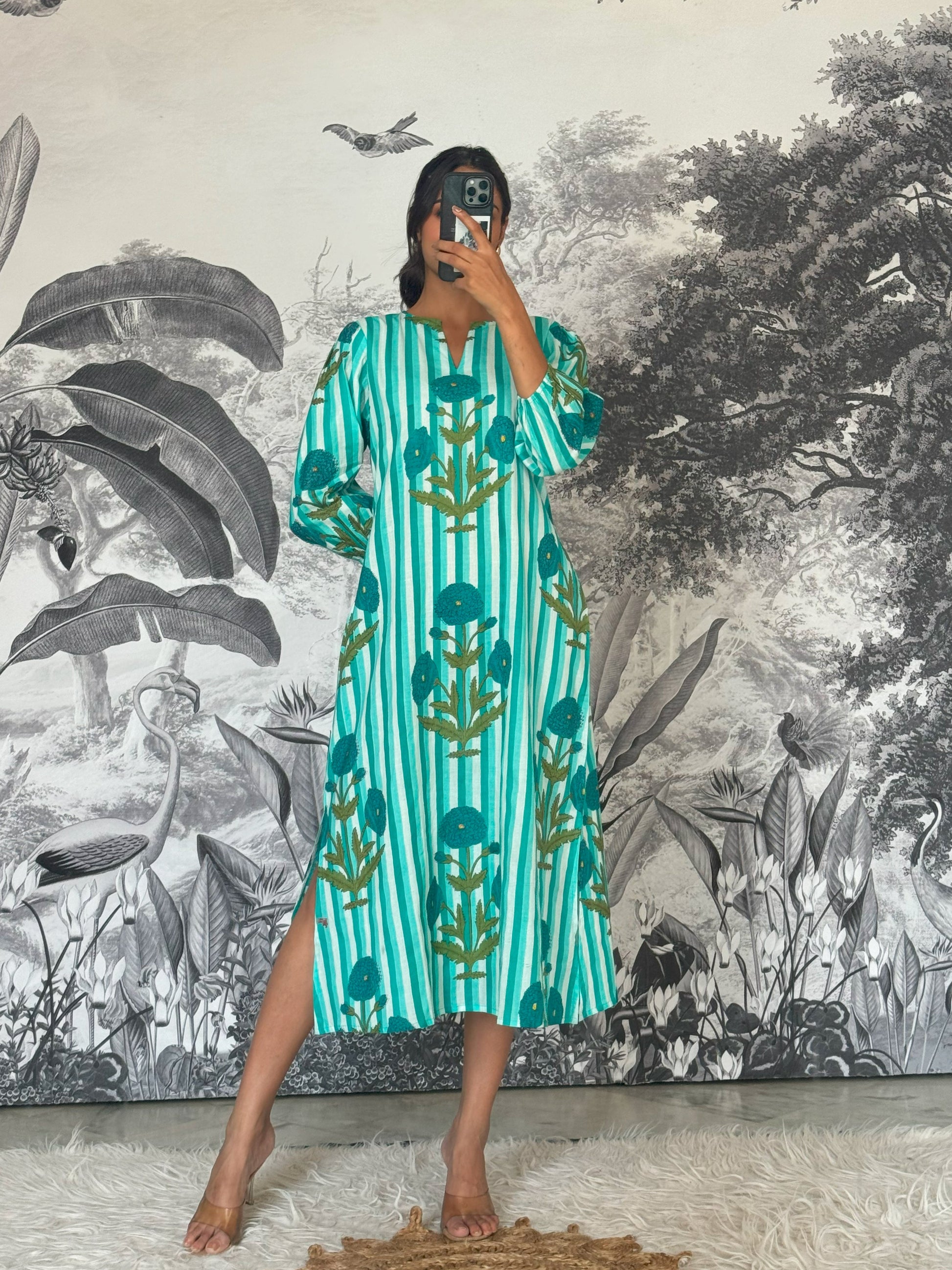 Cotton Printed Dress | A-Line Dress | Shop stylish women's clothing online at Label Flavia |